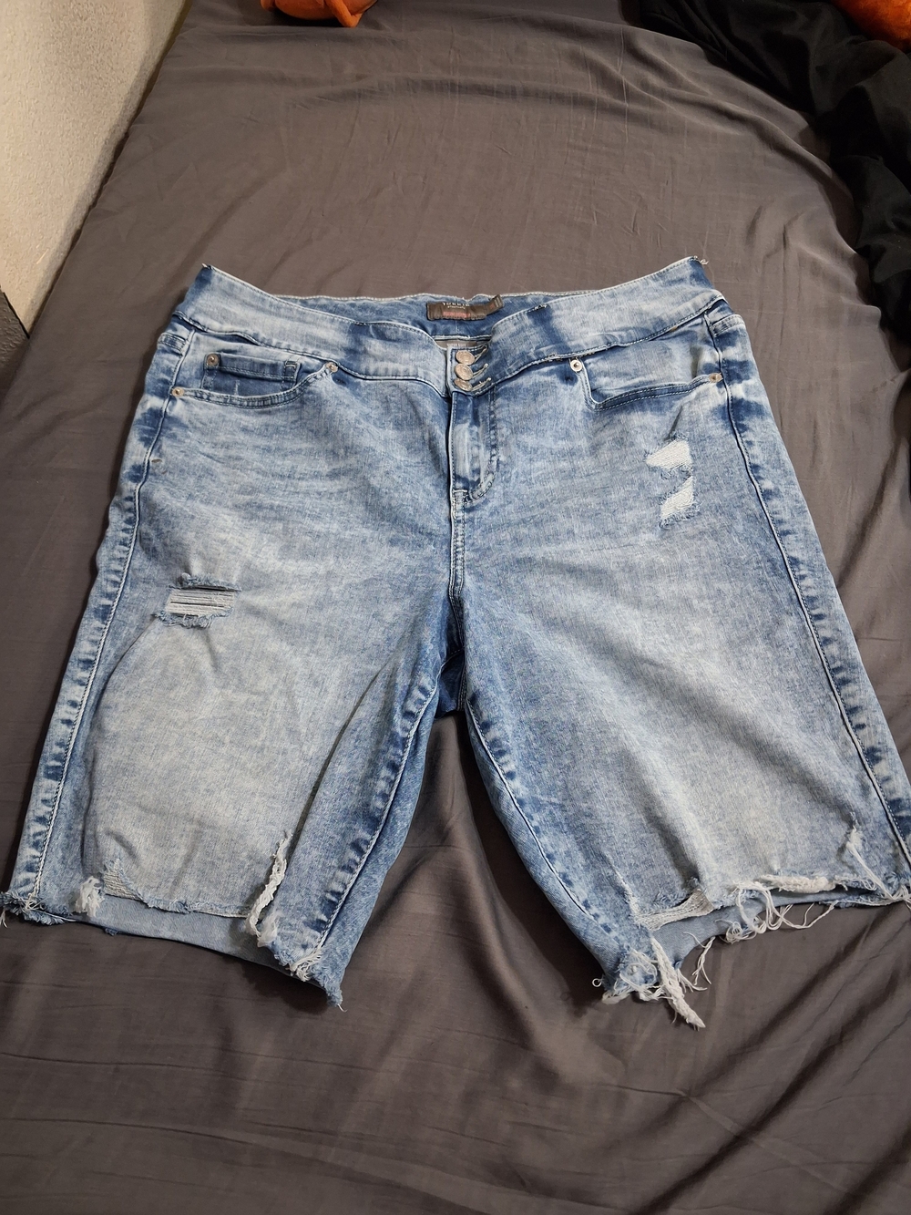 Torrid Acid Wash Distressed Denim Shorts